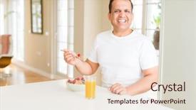  Presentation with healthy breakfast - Slides having eating healthy cereals for breakfast background and a lemonade colored foreground