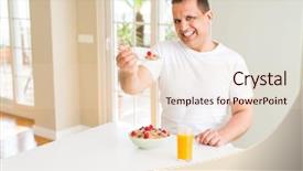  Presentation with healthy aging - Amazing theme having eating healthy cereals for breakfast backdrop and a lemonade colored foreground