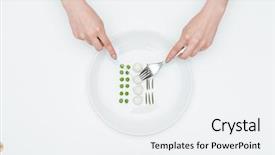  Presentation with white healthy food - PPT theme enhanced with food with fork and knife background and a white colored foreground