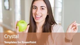  Presentation with healthy eating - Presentation theme consisting of eating healthy green apple fruit background and a  colored foreground