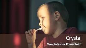  Presentation with ice cream truck - Slide deck with eating ice cream high contrast background and a tawny brown colored foreground