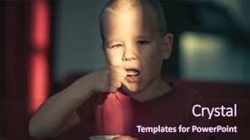  Presentation with ice cream - Audience pleasing slide set consisting of eating ice cream high contrast backdrop and a wine colored foreground