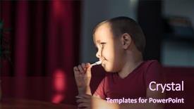  Presentation with ice cream - Cool new PPT theme with eating ice cream high contrast backdrop and a wine colored foreground