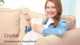  Presentation with pregnant woman - Beautiful presentation featuring eating ice-cream pregnancy hormone backdrop and a lemonade colored foreground