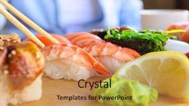  Presentation with japanese food - Beautiful presentation featuring eating japanese food backdrop and a coral colored foreground