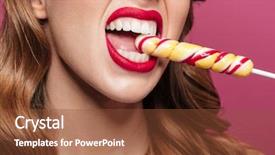  Presentation with lolipop - Theme enhanced with eating lolipop isolated over pink background and a tawny brown colored foreground