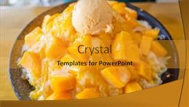  Presentation with mango - Slide set having colorful dessert famous taiwan background and a gold colored foreground