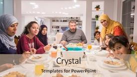  Presentation with ready to eat meal delivery - Presentation theme enhanced with eating meal around kitchen table background and a lemonade colored foreground