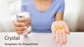  Presentation with home health care - Cool new PPT theme with eating medicine health care food backdrop and a lemonade colored foreground