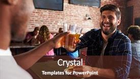  Presentation with sports bar - PPT theme with eating out in sports bar background and a tawny brown colored foreground