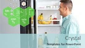  Presentation with nutritional value - Presentation theme with eating-people-and-diet-concept background and a light blue colored foreground