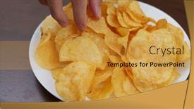  Presentation with chip - Cool new presentation with eating potato chip together at home backdrop and a gold colored foreground
