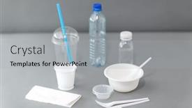  Presentation with plastic recycling - Slide deck having eating-recycling-and-ecology-concept background and a light gray colored foreground