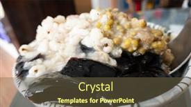  Presentation with snacks - Audience pleasing presentation consisting of eating-shaved-ice-with-colorful backdrop and a tawny brown colored foreground