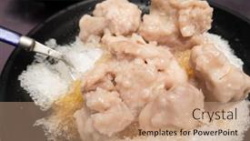  Presentation with dessert - Presentation theme featuring eating-shaved-ice-with-colorful background and a coral colored foreground