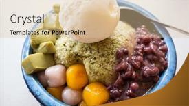  Presentation with snacks - Theme enhanced with eating-shaved-ice-with-colorful background and a lemonade colored foreground