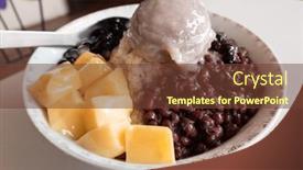  Presentation with snacks - Slide set having eating-shaved-ice-with-colorful background and a tawny brown colored foreground