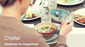  Presentation with family and home love concept - Amazing presentation theme having eating soup in summer garden backdrop and a  colored foreground