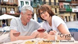  Presentation with senior spa - Colorful PPT theme enhanced with eating spanish fingerfood in spain backdrop and a lemonade colored foreground