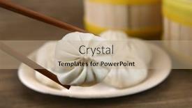  Presentation with eating - Slide set with eating-steamed-pork-soup-dumplings background and a coral colored foreground