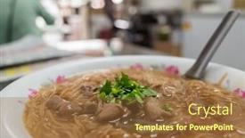  Presentation with intestine - Audience pleasing slide set consisting of eating-taiwan-snack-of-thin backdrop and a tawny brown colored foreground