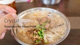  Presentation with intestine - Colorful PPT theme enhanced with eating-taiwan-snack-of-thin backdrop and a coral colored foreground
