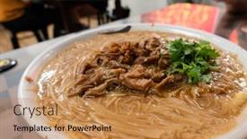  Presentation with intestine - Beautiful PPT theme featuring eating-taiwan-snack-of-thin backdrop and a gold colored foreground