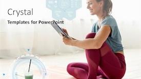  Presentation with nutritional value - Slides consisting of eating-technology-and-healthy-lifestyle background and a white colored foreground