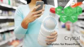  Presentation with nutritional value - PPT layouts consisting of eating-technology-and-people-concept background and a soft green colored foreground