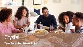  Presentation with black children - Amazing presentation design having eating with their children close backdrop and a coral colored foreground