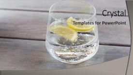  Presentation with water glass - Beautiful presentation featuring eau - drink and refreshment concept backdrop and a  colored foreground