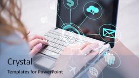  Presentation with online payment - Audience pleasing presentation theme consisting of online payment concept with businesswoman backdrop and a light blue colored foreground