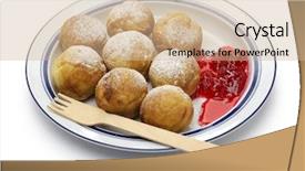  Presentation with street food - Beautiful PPT theme featuring ebelskiver danish christmas pancake puffs backdrop and a  colored foreground