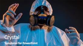  Presentation with virus infection - Theme with ebola toxic gases biological warfare background and a teal colored foreground