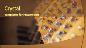  Presentation with electric guitar - Cool new slides with ebony - electric guitar head stocks backdrop and a tawny brown colored foreground