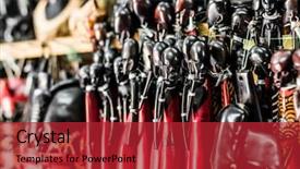  Presentation with zanzibar - PPT theme with ebony - masai wooden african tribal figures background and a red colored foreground