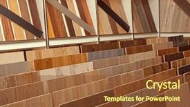  Presentation with home improvement - Slide deck having ebony - sample parquet boards in hardware background and a tawny brown colored foreground