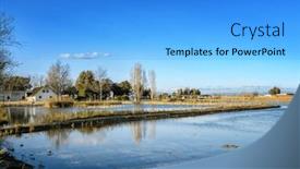  Presentation with wetland - Presentation theme having ebro-delta-is-a-unique background and a light blue colored foreground
