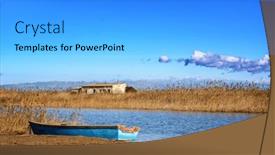  Presentation with wetland - Slide deck with ebro-delta-is-a-unique background and a light gray colored foreground