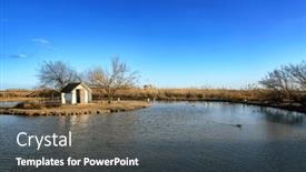  Presentation with wetland - Presentation consisting of ebro-delta-is-a-unique background and a dark gray colored foreground