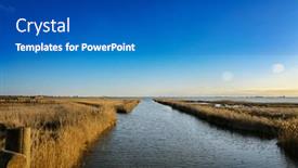  Presentation with natural - Presentation design with ebro-delta-is-a-unique background and a teal colored foreground