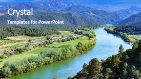 Presentation with important - Audience pleasing slide set consisting of ebro river most important river backdrop and a teal colored foreground