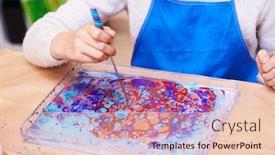  Presentation with water technology - Presentation theme consisting of ebru-marbling-painting-art-technology background and a lemonade colored foreground