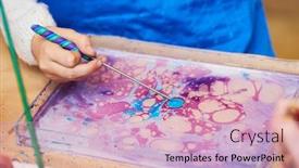  Presentation with water technology - Audience pleasing presentation theme consisting of ebru-marbling-painting-art-technology backdrop and a lemonade colored foreground