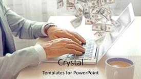  Presentation with internet - Slides featuring ebusiness - financial concept make money background and a coral colored foreground