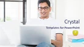  Presentation with legacy nationalist movement indian politics - Presentation design enhanced with ebusiness - good looking indian guy background and a sky blue colored foreground