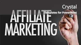  Presentation with affiliate marketing - Beautiful slide deck featuring ebusiness - hand writing the text affiliate backdrop and a dark gray colored foreground