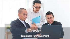  Presentation with team - Cool new presentation theme with ebusiness - southeast asian business team discuss backdrop and a ocean colored foreground