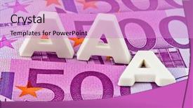  Presentation with rating - PPT theme having ecb - rating agency has awarded background and a lilac colored foreground