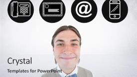  Presentation with application - PPT theme consisting of eccentric - digital composite image of smiling background and a light gray colored foreground